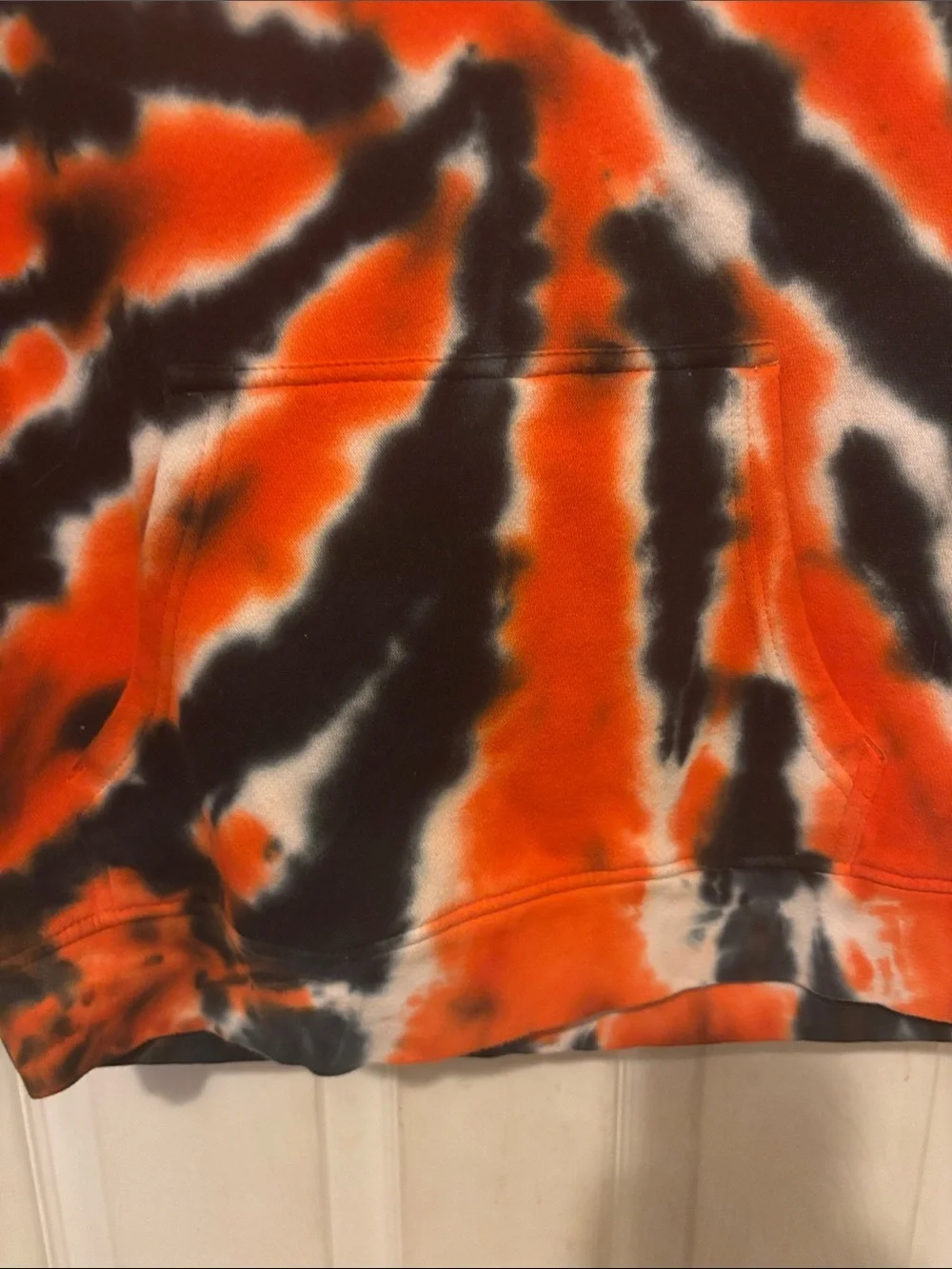 NHL Philadelphia Flyers Orange Black White Tie-Dye Hoodie Youth Large (14-16)